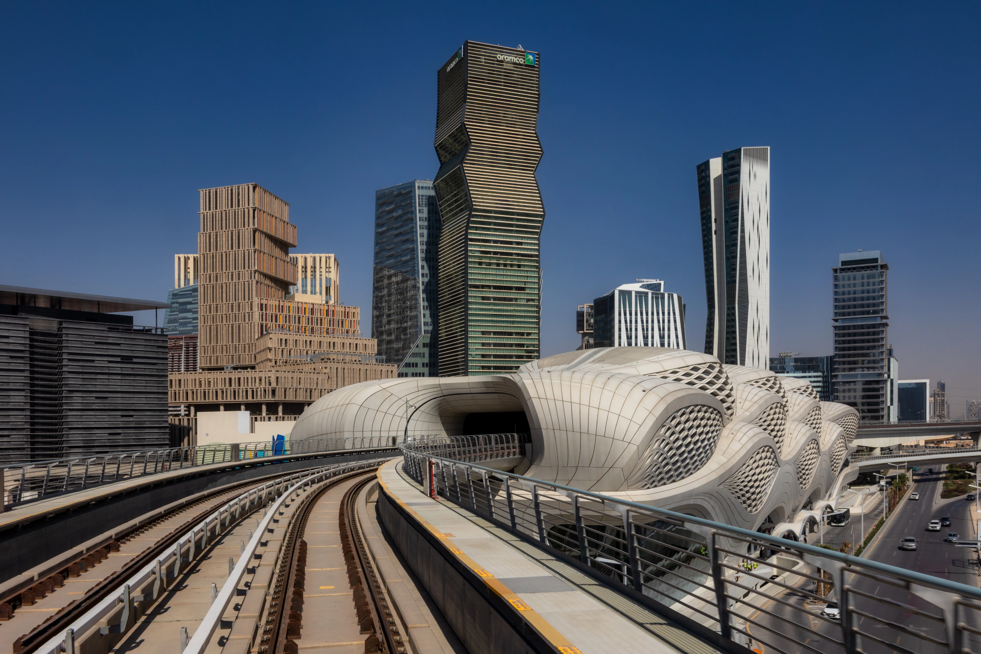Contemporary Saudi Arabian transit architecture photographed in low directional light by JohnsEye